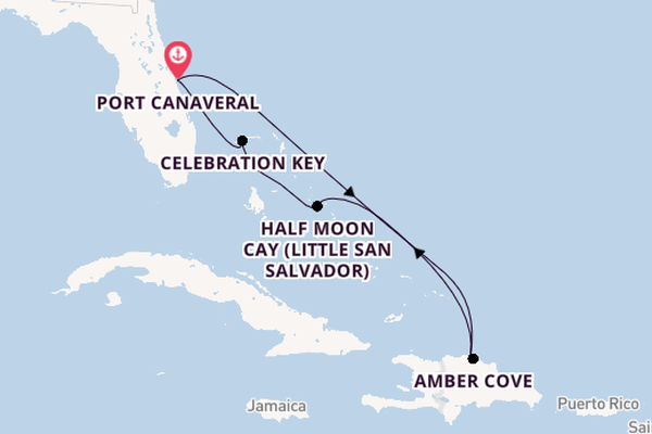 Caribbean from Port Canaveral, Florida, USA with the Carnival Vista