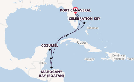 Caribbean from Port Canaveral, Florida, USA with the Carnival Vista