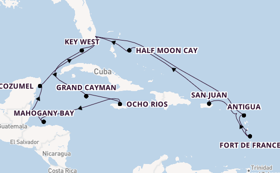 Caribbean vanaf Fort Lauderdale, Verenigde Staten met de Rotterdam