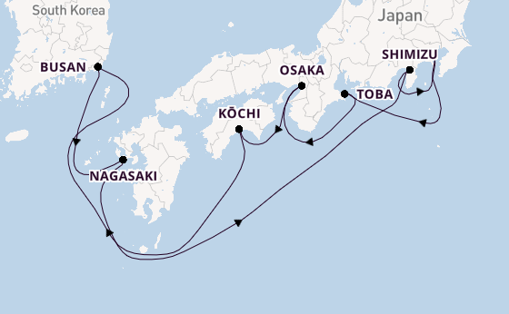 Japan from Yokohama (Tokyo), Japan with the Diamond Princess