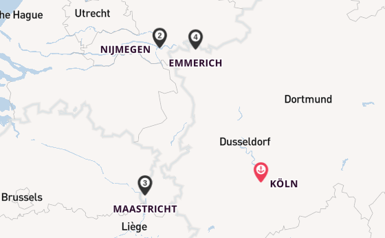 Rhein ab Köln, Deutschland auf der Lady Diletta