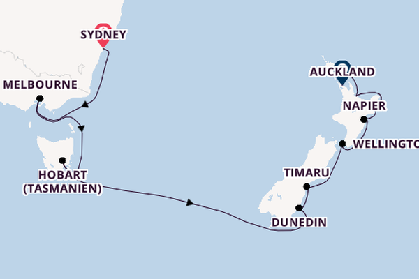 Australien und Neuseeland ab Sydney auf der Riviera
