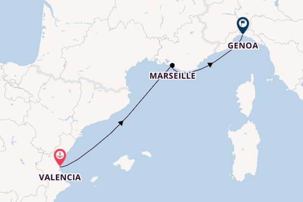 Western Mediterranean from Valencia, Spain with the MSC Grandiosa