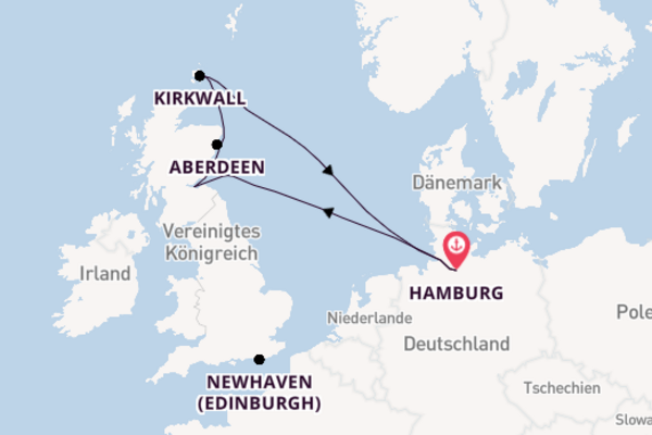 Schottland ab Hamburg mit AIDAluna