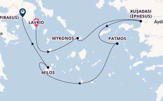 Eastern Mediterranean from Lavrio, Greece with the Ilma