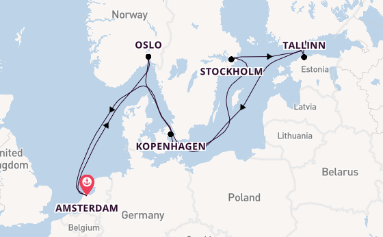 Noorwegen vanaf Amsterdam, Nederland met de Celebrity Eclipse