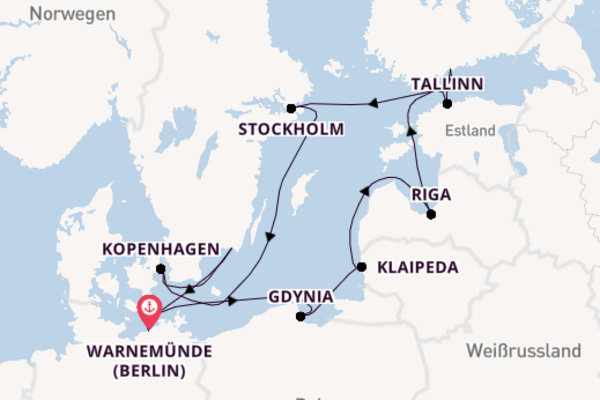 Europa ab Warnemünde (Berlin), Deutschland auf der MSC Magnifica