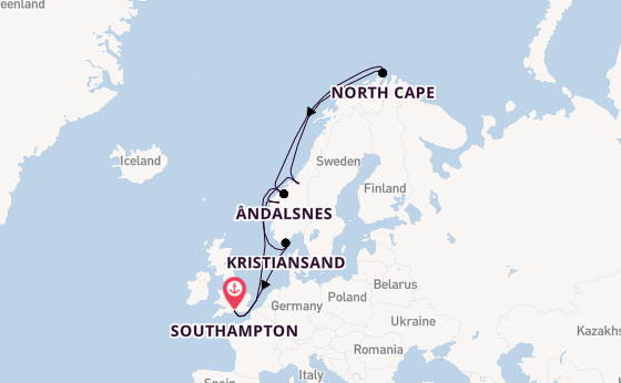 Norway from Southampton, England with the Queen Mary 2