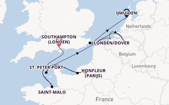 Verenigd Koninkrijk vanaf Southampton (Londen), Engeland met de Silver Spirit