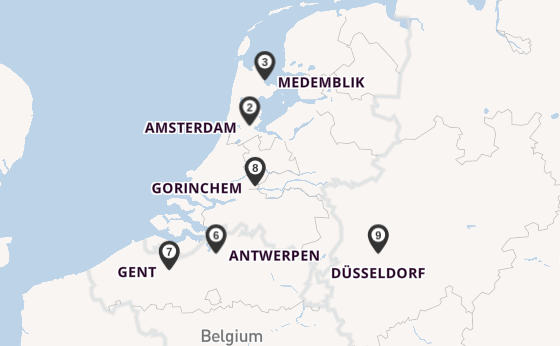 Rijn vanaf Keulen, Duitsland met de Aurelia