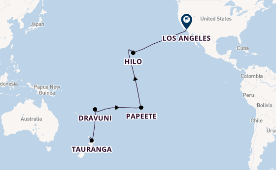 Transpacific from Auckland, New Zealand with the Crown Princess
