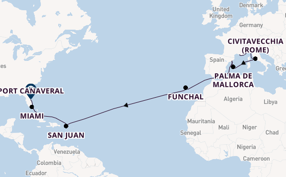 trans-Atlantisch vanaf Marseille, Frankrijk met de MSC Grandiosa