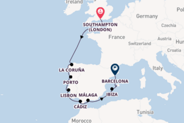 Cruising to Barcelona from Southampton (London)