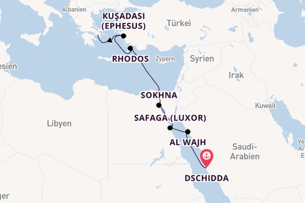 Östliches Mittelmeer ab Dschidda, Saudi-Arabien auf der EXPLORA I