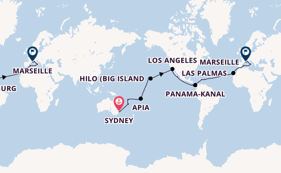 Weltreise ab Sydney auf der MSC Magnifica