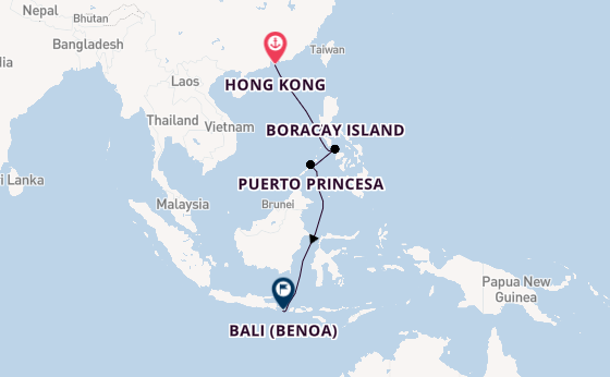 Southeast Asia from Hong Kong, China with the Costa Serena