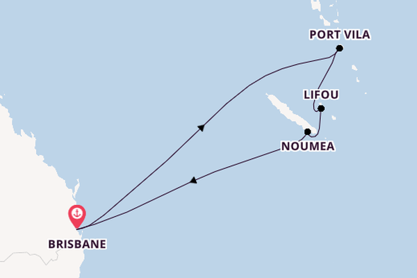 Zuidelijke Stille Oceaan vanaf Brisbane, Australië met de Carnival Luminosa