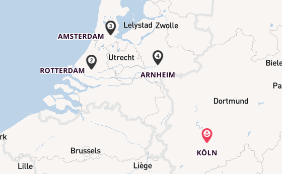 Rhein ab Köln, Deutschland auf der Asara