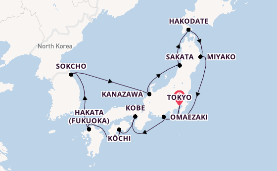 Japan from Tokyo, Japan with the Westerdam