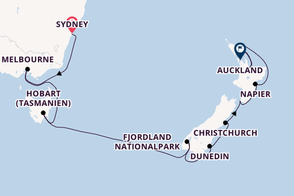 Sapphire Princess - Von Sydneys Oper zu den Fjorden Neuseelands
