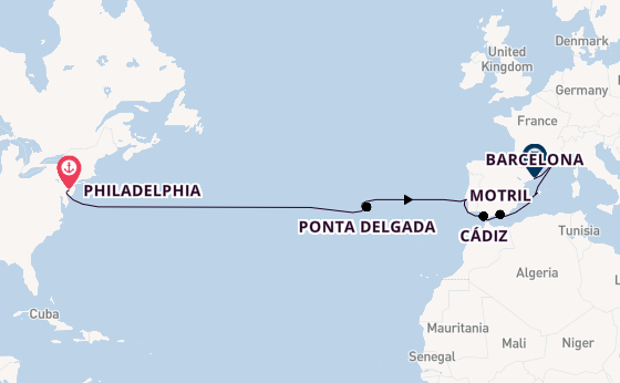 Transatlantic from Philadelphia, Pennsylvania, USA with the Norwegian Pearl
