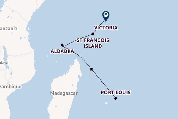 Indian Ocean from Port Louis, Mauritius with the HANSEATIC nature
