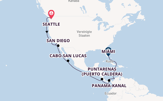 USA Westküste ab Seattle, USA auf der MSC Poesia