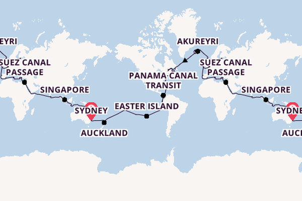 2026 Luxury World Cruise from Sydney