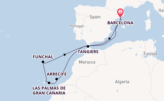 Canary Islands from Barcelona, Spain with the Celebrity Infinity