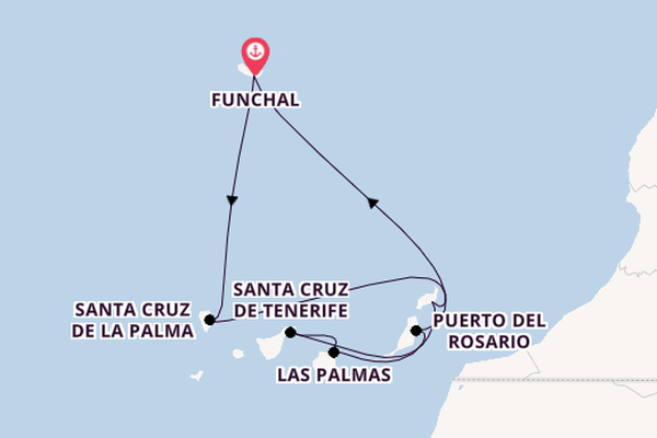 Canarische Eilanden vanaf Funchal, Portugal met de MSC Opera