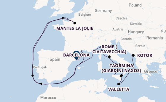 Western Mediterranean from Dubrovnik, Croatia with the Seabourn Ovation 
