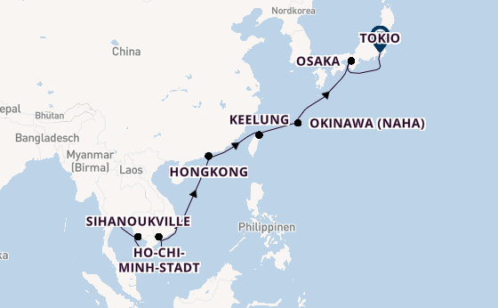 Ostasien ab Bangkok (Laem Chabang), Thailand auf der Seven Seas Explorer