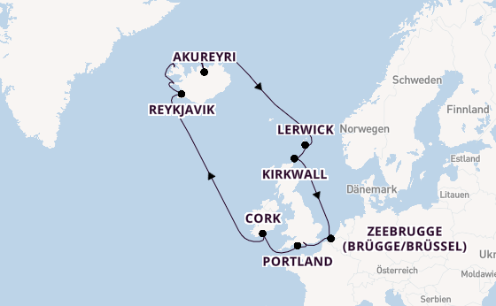 Britische Inseln ab Southampton, Großbritannien auf der Sky Princess