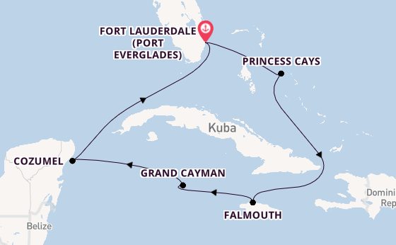 Karibik ab Fort Lauderdale (Port Everglades), USA auf der Sky Princess