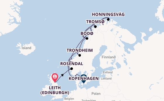 Norwegen ab Leith (Edinburgh), Schottland auf der Azamara Journey