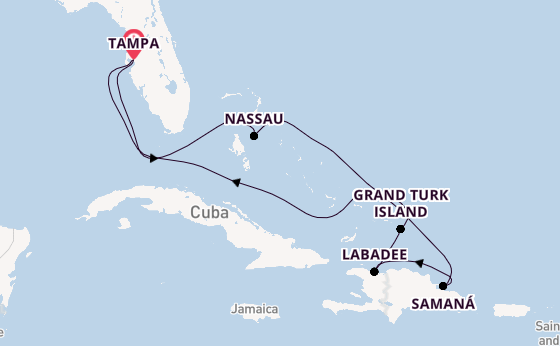 Caribbean from Tampa, Florida, USA with the Serenade of the Seas