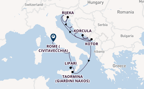 Mediterranean Sea from Dubrovnik, Croatia with the Seabourn Ovation 