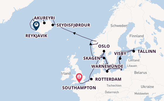 Norwegen ab Southampton, Großbritannien auf der Regal Princess