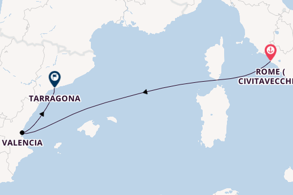 Western Mediterranean from Rome (Civitavecchia), Italy with the MSC Sinfonia