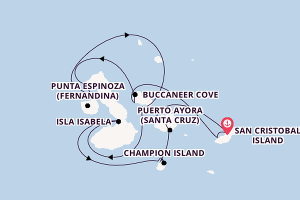 Galapagos Islands from San Cristobal Island, Galapagos, Ecuador with the Silver Origin