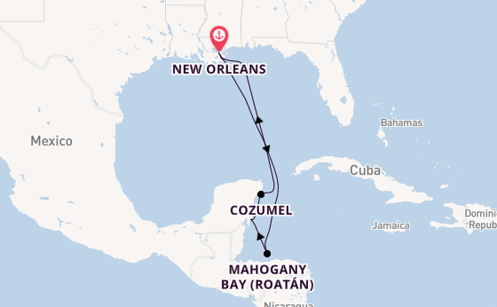 Western Caribbean from New Orleans, Louisiana, USA with the Mariner of the Seas