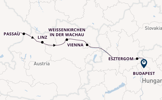 Danube River, Europe from Vilshofen, Germany with the AmaReina