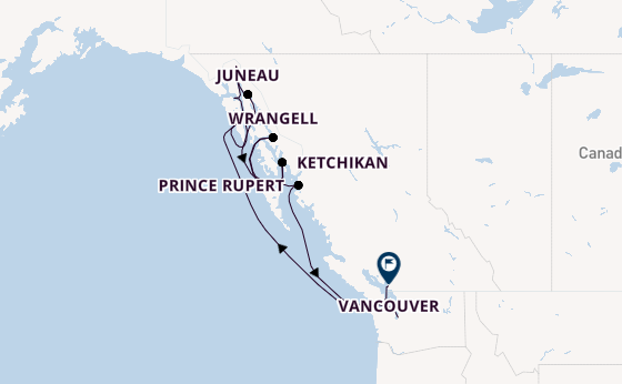Alaska vanaf Seattle, Verenigde Staten met de Riviera