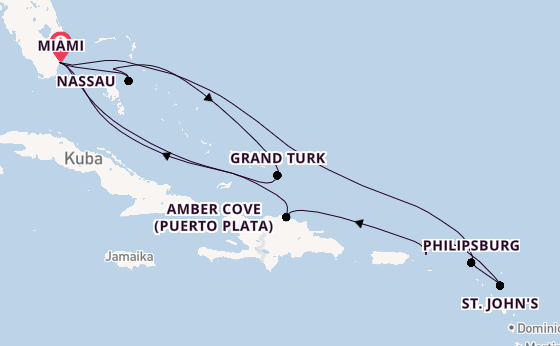 Karibik ab Miami auf der MSC Meraviglia