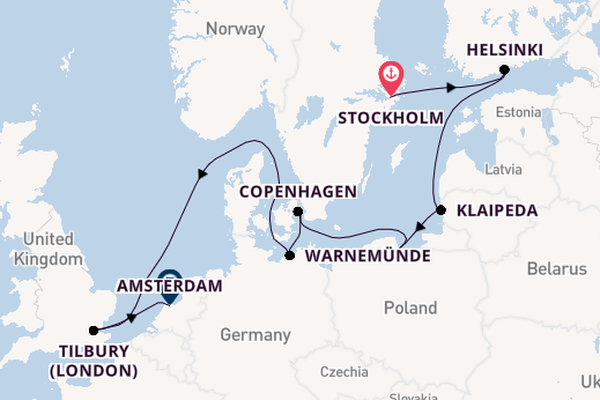 England from Stockholm, Sweden with the Seven Seas Navigator