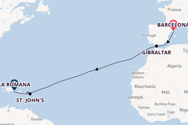 Caribbean vanaf Barcelona, Spanje met de MSC Opera