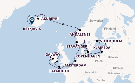 Britische Inseln ab Southampton, Großbritannien auf der Caribbean Princess