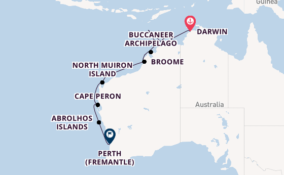 Australia from Darwin, Australia with the Silver Cloud