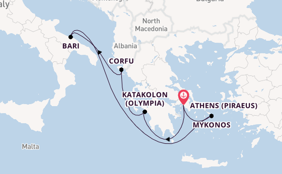 Eastern Mediterranean from Athens (Piraeus), Greece with the MSC Orchestra 