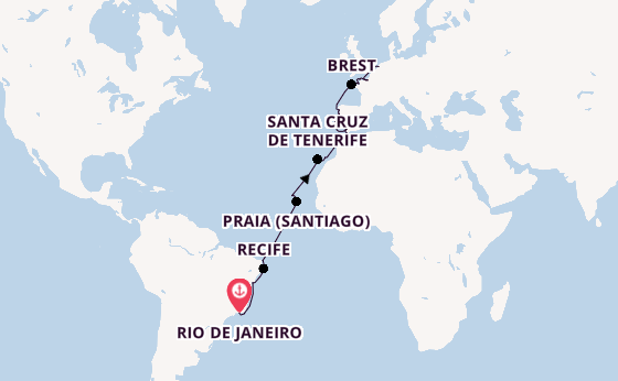 trans-Atlantisch vanaf Rio de Janeiro, Brazilië met de Sabourn Venture 